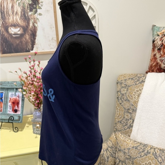 Alya Deep Blue Cotton Blend Top - Picture 4 of 5